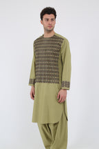 afghan Perantomban Square Chest Design Yellow