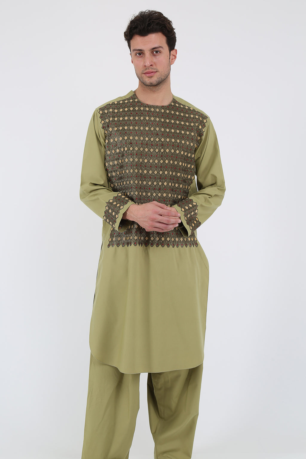 afghan Perantomban Square Chest Design Yellow