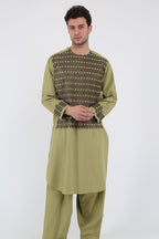 afghan Perantomban Square Chest Design Yellow