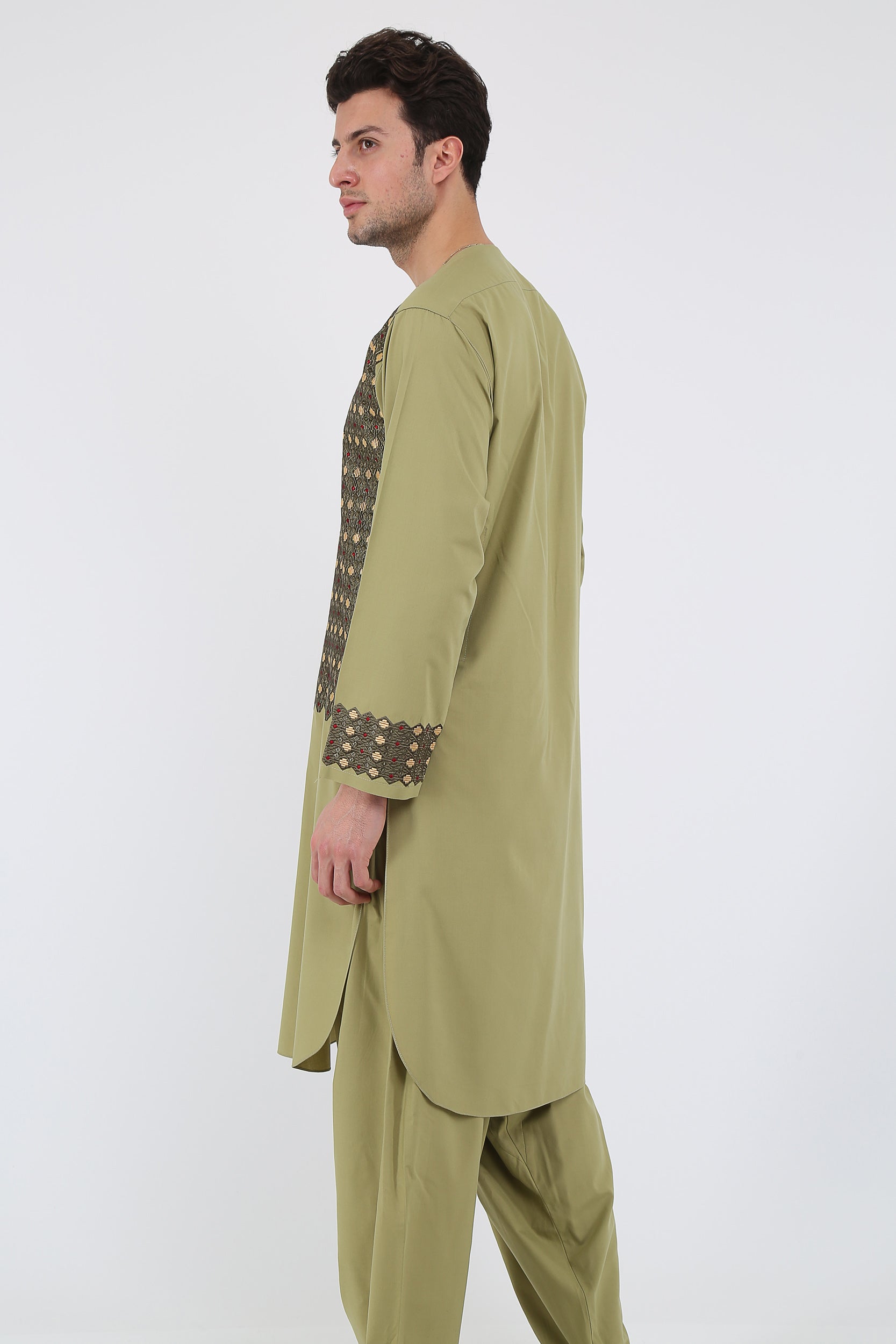 afghan Perantomban Square Chest Design Yellow