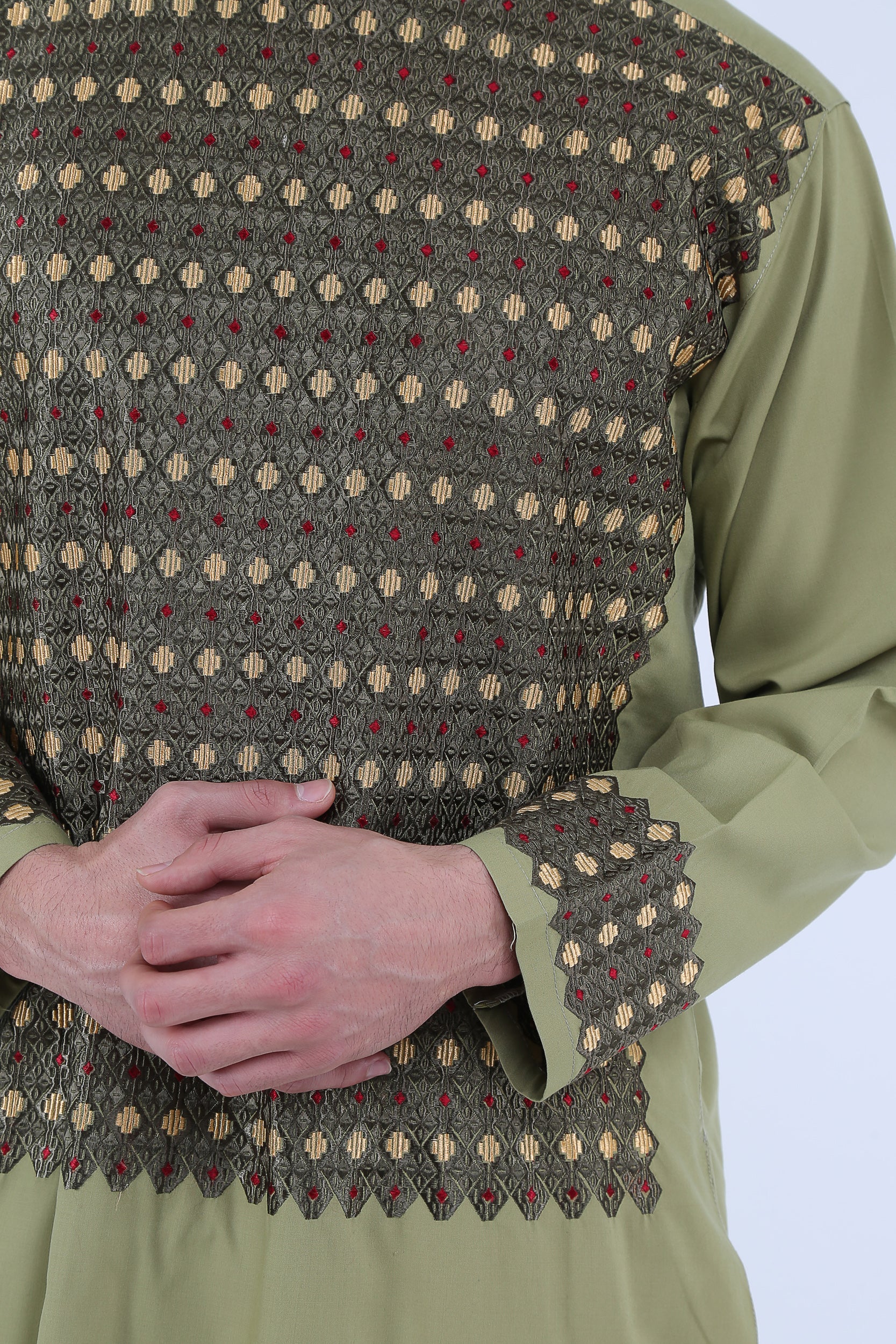 afghan Perantomban Square Chest Design Yellow